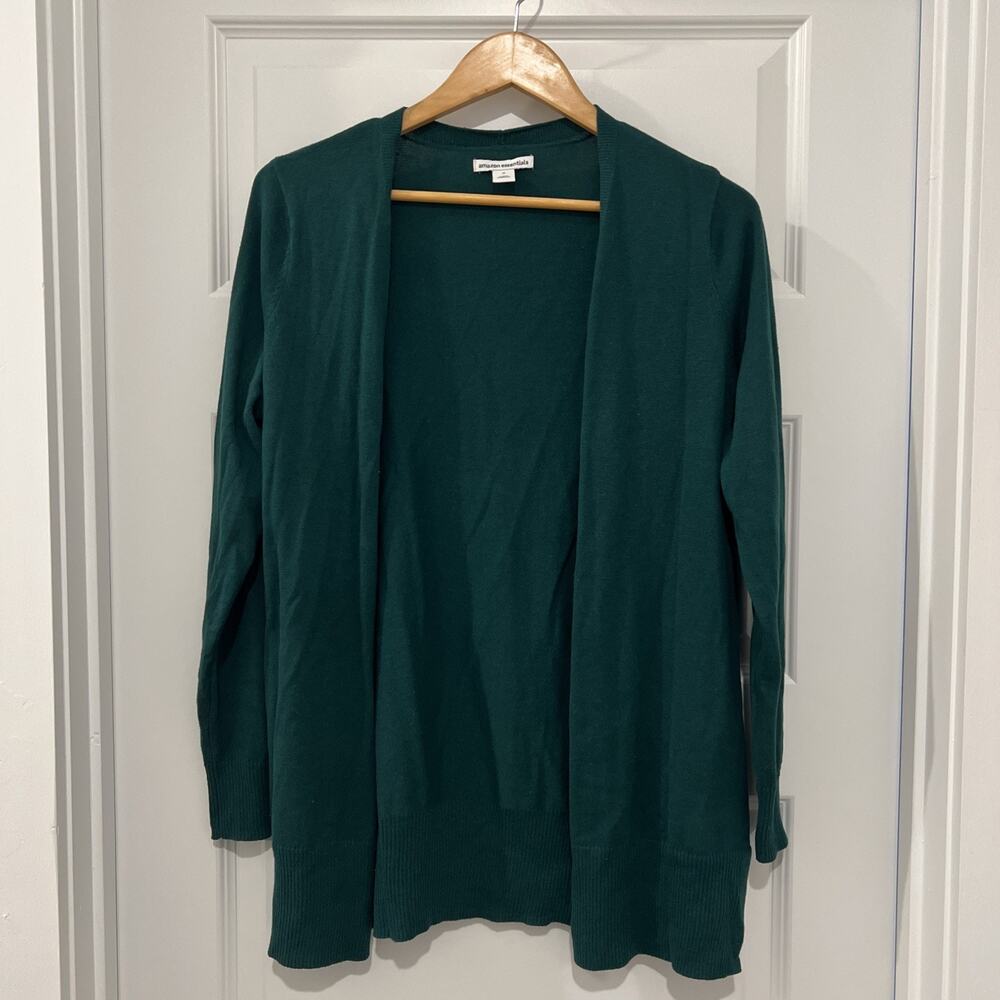 Amazon Essentials Women's Green Open-Front Cardigan Sweater Medium NWT